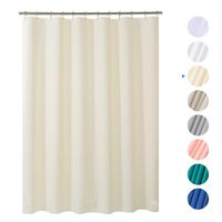 Plastic Shower Curtain, 72" W x 84" H EVA 8G Shower Curtain with Heavy Duty Clear Stones and Rust-Resistant Grommet Holes, Waterproof Thick Bathroom Plastic Shower Curtains Without Chemical Odor-Beige
