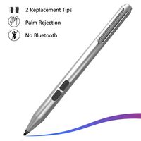 Uogic Surface Pen with MPP, 1500hrs Using Time, 1024 Pressure Sensitivity Stylus Pen, Aluminum Body Active Stylus, Soft Touch Nibs, Streamlined Shape, Stylus for Surface Pro/GO, Surface Pro 4.(Silver)