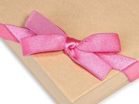 Pack Of 50, 8" Pretty Pink Satin Stretch Wide Loops W/Pre-Tied Bows For Jewelry Boxes
