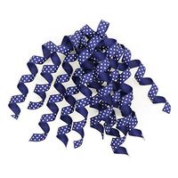CT CRAFT LLC 6" Length, 6 Count Self-Adhesive Curly Bows Gift Wrap Accessory - Navy with dots