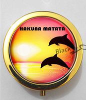 BlackKey Hakuna Matata On Sunset 3-Compartment Decorative Pocket Gift Box Case Organizer for Pill, Color 2 -1290