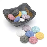 JOVIVI Aromatherapy Essential Oil Diffuser Home Decoration Set - 14pcs Lava Stone Beads & Vintage Irregualr Ceramic Essential Oil Holder Bowl