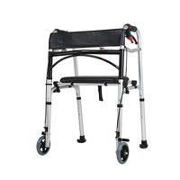 LBYMYB Elderly Walker Adjustable Height with Seat Pulley Rehabilitation Walker with Hand Brake Wheelchair