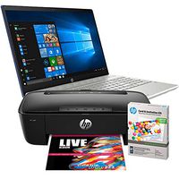 4BP81UA HP Pavilion 15-cw0007ca English/Canadian Keyboard AMD RYZEN 3-2200U@2.5GHz 8GB RAM 1TB HDD Win 10 and HP AMP-100 2-in-1 Bluetooth Speaker/Printer with Card & Invitation Kit Bundle (Renewed)