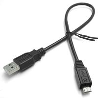 10 Inch Short Micro USB Charger Cable Male A To Micro B Black for Android Charging or Sync (10 Inches/0.8 Feet)