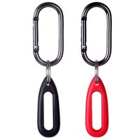 MiPhee 2-Pack Silicone Case for Pokemon Go-Tcha with Oval Carabiner Keychain, Black+Red