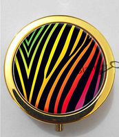 BlackKey Zebra Skin Pattern 3-Compartment Decorative Pocket Gift Box Case Organizer for Pill, Color 2 -1320