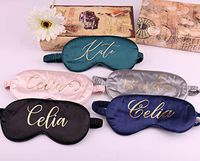 Personalized Satin Sleep Mask for Women Men Adult, Valentine's Day Gift Bridal Shower Mother of The Bride Favors Monogram Eye Blindfolder, Multiple Color Available