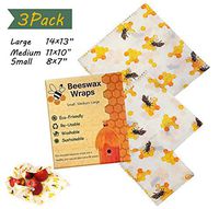 Bees' Wrap Set of 3 Food Wrap Storage - With Replenish-able Pellets - Eco-Friendly, Veg-Friendly & Organic - Sustainable Alternative To Plastic, Cling Film & Silicone - 3 Sizes: Small, Medium & Large