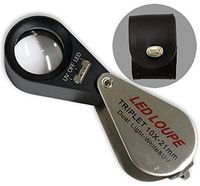 HAWK 10 X Power, 21mm Triplet Glass Lens Jeweler's Loupe With White And UV Light, Swivel Case - MG2021-UVLED