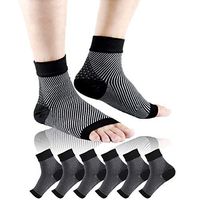 Plantar Fasciitis Sock Ankle Support - ACOAQR 3 Pair Compression Sleeves Arch Support Ankle Pain Relief Socks Reduce Foot Swelling for Men and Women