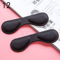 Anti Grinding Shoes Heel Insoles, Self Adhesive Shoes Inserts, Blister Resistant Heel Stickers, Half a Code Mat Adjustments Invisible Foot Cushion, Thickening Anti Slip, for Foot Pain (Black 3)