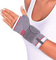 ORTONYX Wrist Support Brace with Splint for Carpal Tunnel Arthritis - L/Left Gray/Red