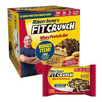 FITCRUNCH Snack Size Protein Bars, Designed by Robert Irvine, World’s Only 6-Layer Baked Bar, Just 3g of Sugar, Gluten Free, High Protein & Soft Cake Core (18 Count Peanut Butter + Protein Brownie)