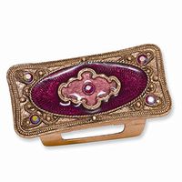 ICE CARATS Copper Tone Purple Enameled Lipstick Holder Travel Pill Box Woman Compact Fashion Jewelry for Women Gifts for Her