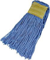 AmazonBasics Cut-End Cotton Commercial String Mop Head, 5 Inch Headband, Small, Blue, 6-Pack