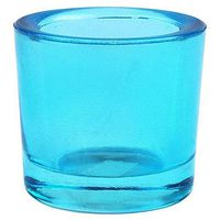 Bluecorn Beeswax Heavy Glass Votive and Tea Light Candle Holders (12, Aqua)