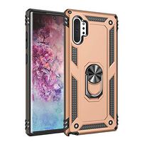 Case for Samsung Galaxy Note 10 PRO case Soft Silicone+Hard Plastic Material Suitable for Automotive Magnet Brackets 360 Degrees Ring Bracket Multi-Function Protective Shell (Gold)