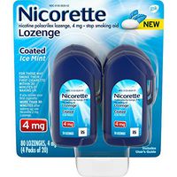 Nicorette Lozenges Coated Nicotine Lozenge to Stop Smoking, 4 Mg, Ice Mint, 80 Count