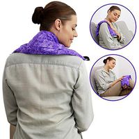 Hot Pockets Microwavable Heating Pads for Back Pain Relief - 3 Pockets Rice Bags for Heat Therapy and Cold Therapy with Washable Cover - American Brand Microwave Heat Packs (Purple Flowers)