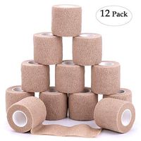 Self-Adhesive Cohesive Wrap Bandage Flexible Stretch Tape Athletic Strong Elastic First Aid Tape for Wrist, Ankle Sprains, Swelling 12 Packs, 2Inch X 5Yards