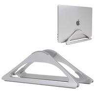 HumanCentric Vertical Laptop Stand for Desks (Silver) | Adjustable Holder to Dock Apple MacBook, MacBook Pro, and Other Laptops to Organize Work & Home Office