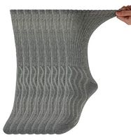 +MD Womens 8 Pairs Non-Binding Cotton Crew Diabetic/Dress Socks with Seamless Toe and Cushion Sole,Grey 9-11
