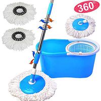 360 rotating spinning head easy magic floor mop bucket 2x head microfiber