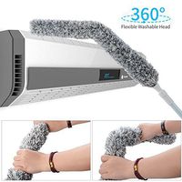 Creative Stretch Extendable Microfiber Duster with Extension Pole Reach 50" - 70", Adjustable Feather Duster Household Dusting Brush for Cars, Interior Roof, Ceiling Fan, Bookshelves. - Wet or Dry Use