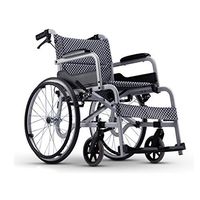 WenFei shop Self Propelled Wheelchair, 45 cm Seat,Lightweight Foldable Transport Wheelchair with Hand Brake for Elderly, Handicapped and Disabled Use Trolley