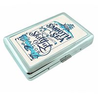 Smooth Sea Skillful Sailor Em1 Hip Silver Cigarette Case Id Holder Metal Wallet 4" X 2.75" RFID Protection