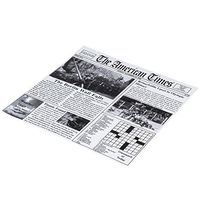 Dry Waxed Deli Paper Sheets - Paper Liners for Plasic Food Basket (100 Pack News Print)