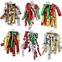 Gift Boutique Christmas Curly Bows Ribbon Self Adhesive Gift Wrap Present Set of 24 in Assorted Holiday Colors Green, Red, Gold, Silver, Copper Metallic Matte Holographic