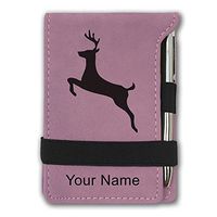 Mini Notepad, Deer, Personalized Engraving Included (Pink)