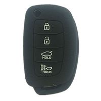 New Black 4 buttons FLIP FOLDING remote samrt key Case Cover Key Holder for 2013-2014 HYUNDAI SANTA FE (IX45)