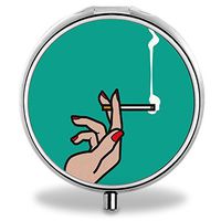 Smoke Pill Case, Round Stainless Drug Organizer Container Medicine Cover for Pocket Daily&Weekly