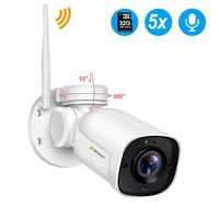Jennov Wireless PTZ Security Camera Outdoor HD 1080P WiFi Home Surveillance Onvif 5X Optical Zoom with Two Way Audio Night Vision,IP66 Waterproof,Pre-Installed 32G MicroSD Card,Motion Detection