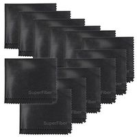 EACHPOLE 12 Pack Microfiber Cleaning Cloths for Eyeglasses DSLR Camera Lenses iPhone Samsung Tablets,Black 6" x 7" APL1906