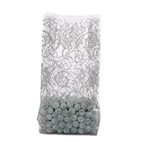 100ea - 5 X 3 X 11-1/2 Elegant Lace Silver Cello Bags Halloween - 1.2 mil Thick Width 3"