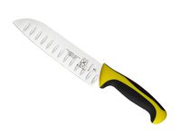 Mercer Culinary M22707YL Millennia 7-Inch Granton Edge Santoku Knife, Yellow