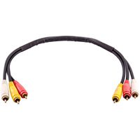 Seismic Audio Composite Audio Video 1.5 Feet 3 RCA AV Home Theater Cable (SA-RCRWY18i)