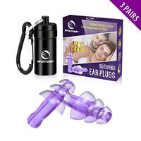 Ear Plugs for Sleeping, WOOTRIP 3 Pairs Christmas Tree Shape Reusable Noise Reduction Ear Plugs Perfect for Side Sleeper with Aluminum Carry Case for Sleeping, Snoring, Hearing Protection (Purple)