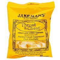 Jakemans - Throat & Chest Menthol Cough Suppressant Lozenges Honey and Lemon - 30 Lozenges