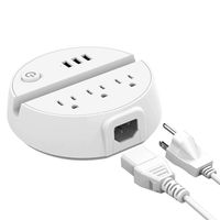Power Strip with USB, NTONPOWER 3 Outles 3 USB Ports Charging Station with Switch Control and Phone/Tablet Holder 5ft Extension Cord for Office/Dormitory/Hotels/Nightstand/Desktop/Cruise Ship - White