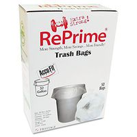 RePrime H6644TCRC1 Can Liners, 32gal, 0.9mil, Clear, 33-Inch x 44-Inch, 50/Box