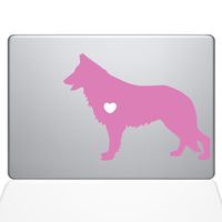 The Decal Guru I Love My German Shepherd Decal Vinyl Sticker, 11" MacBook Air, Pink (1381-MAC-11A-BG)