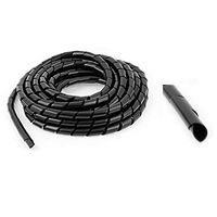 AISIBO PC Cinema TV Cable Tidy Wrap Organizer 40FT Cable Spiral Wire Wrapping Band（Dia 8mm 12M Black）