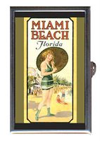 Miami Beach, Florida Antique Tourist Poster Decorative Pill Box