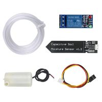 WayinTop Automatic Irrigation DIY Kit Self Watering System with Capacitive Soil Moisture Sensor 1 Channel 5V Relay Module and Water Pump + 1M Vinyl Tubing for Garden Plant Flower Herb Potted