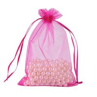 COTOSEY Sosam 100PCS 6x9Inches Organza Drawstring Pouches Jewelry Party Wedding Favor Gift Bags (6x9, Rose Red)